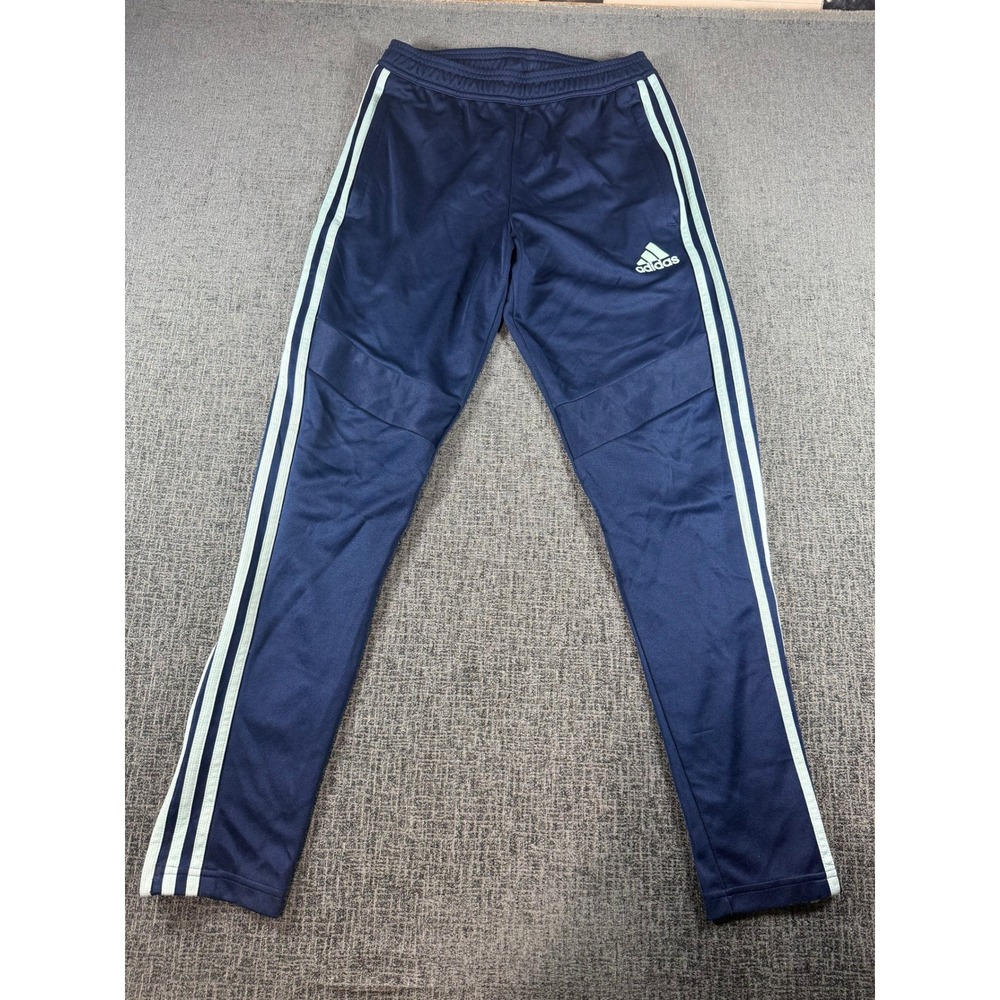 Adidas Mens Tiro Track Pants Navy Blue Light Blue Stripes Size Small Snag